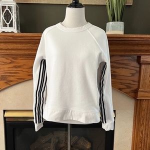 Athleta Cropped 24/7 Racer Striped Fleece‎ Sweatshirt Sz. S